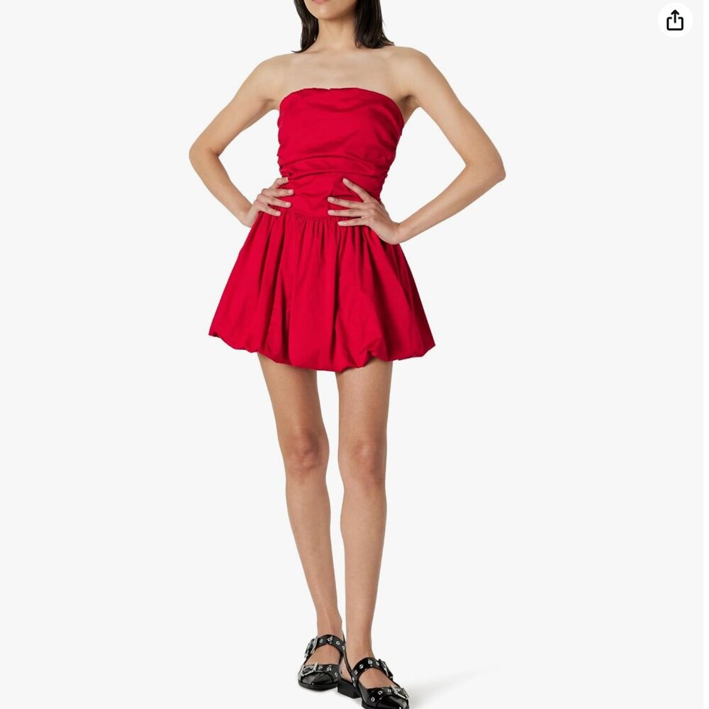 NWT The Drop Women’s Rhett Strapless Mini Dress, Crimson, M